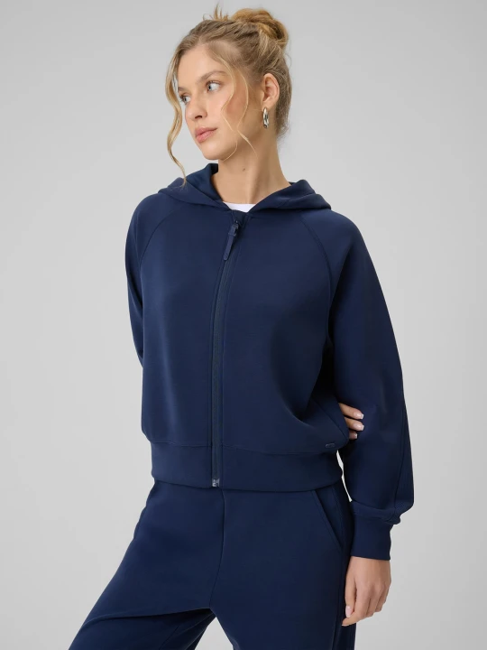 Zdjęcie produktu 4F Bluza dresowa regular z modalem damska - granatowa XS