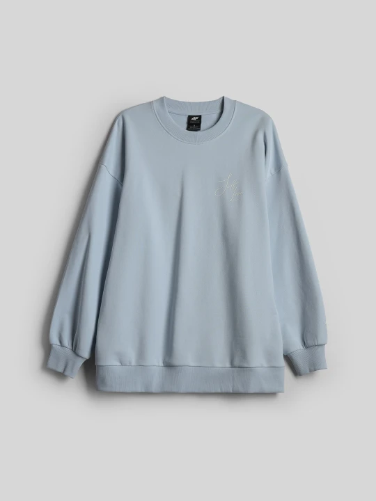 Zdjęcie produktu 4F Bluza dresowa relaxed bez kaptura damska - niebieska L