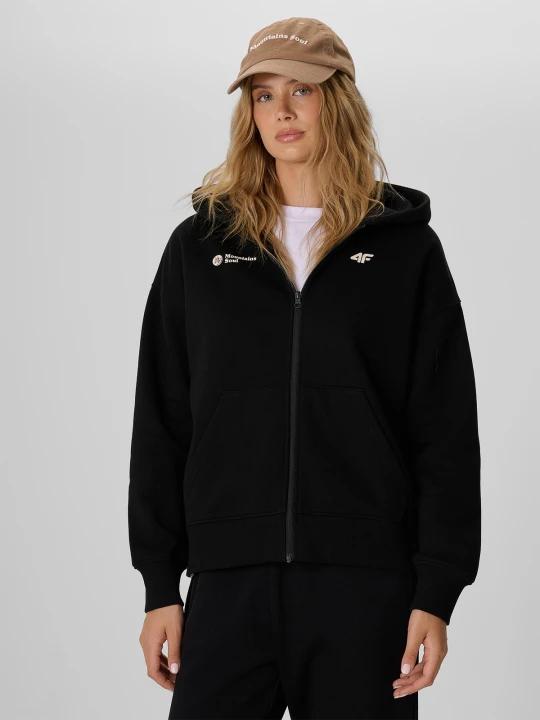 Zdjęcie produktu 4F Bluza dresowa relaxed z kapturem damska - czarna S