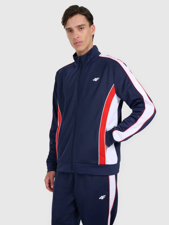 Zdjęcie produktu 4F Bluza dresowa rozpinana bez kaptura męska - granatowa S