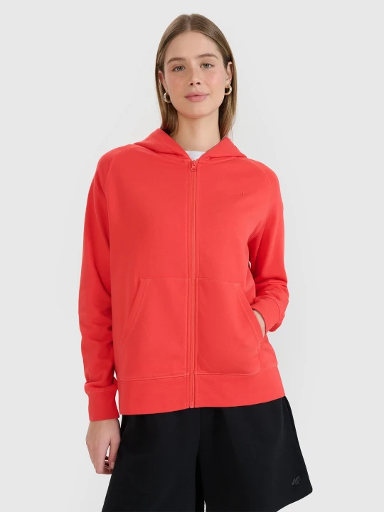 Zdjęcie produktu 4F Bluza dresowa rozpinana z kapturem damska - czerwona XS