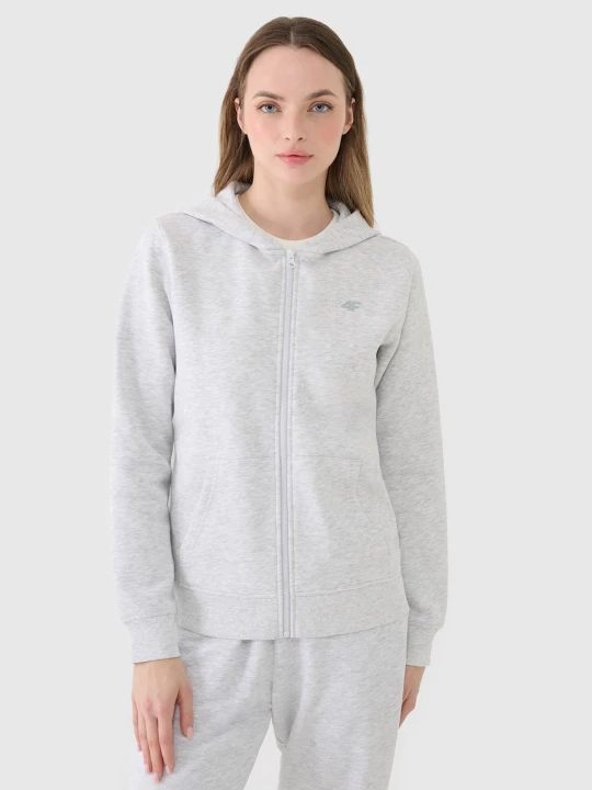 Zdjęcie produktu 4F Bluza dresowa rozpinana z kapturem damska - szara XL