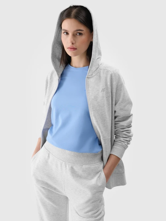 Zdjęcie produktu 4F Bluza dresowa rozpinana z kapturem damska - szara M