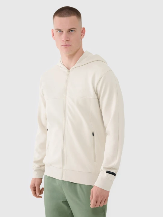 Zdjęcie produktu 4F Bluza dresowa rozpinana z kapturem męska - beżowa XXL