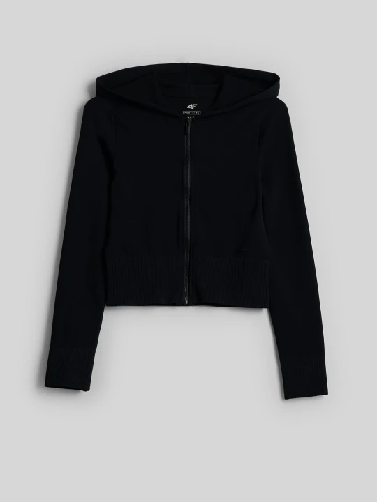Zdjęcie produktu 4F Bluza dresowa slim z kapturem damska - czarna XS / S