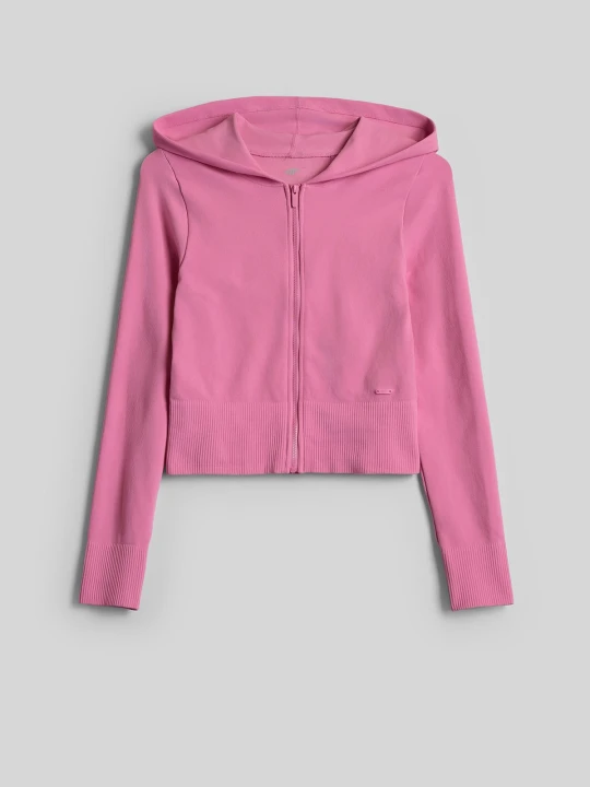 Zdjęcie produktu 4F Bluza dresowa slim z kapturem damska - różowa XL / XXL