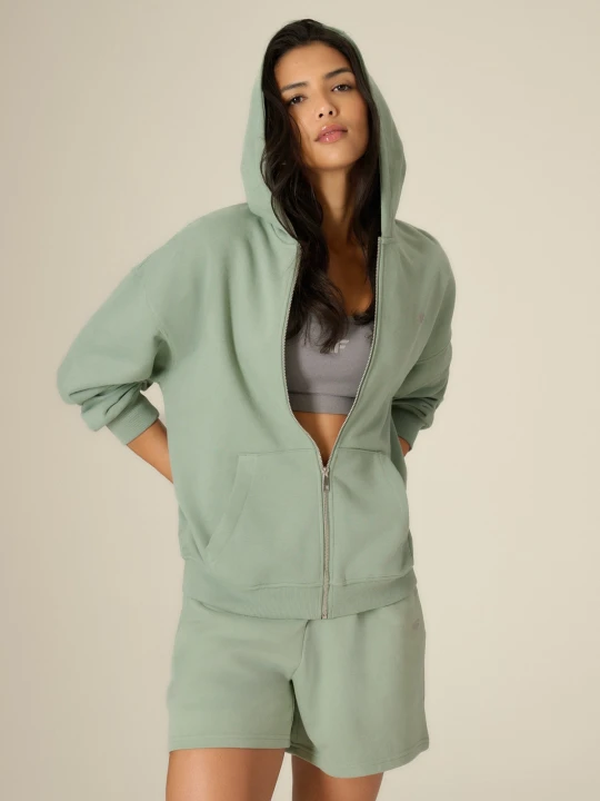 Zdjęcie produktu 4F Bluza loose z kapturem damska - zielona XS