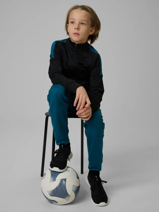 Zdjęcie produktu 4F Bluza sportowa regular bez kaptura chłopięca - czarna 122 / 128 (6-8 lat)