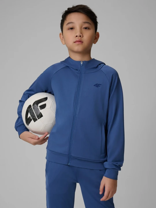 Zdjęcie produktu 4F Bluza sportowa regular z kapturem chłopięca - granatowa 122/128 (6-8 lat)