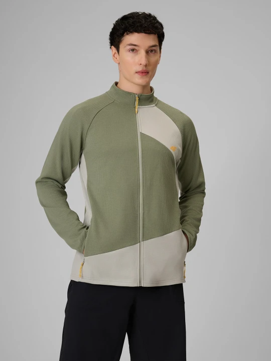 Zdjęcie produktu 4F Bluza trekkingowa regular bez kaptura męska - khaki S zielony