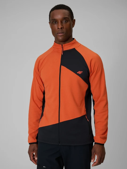 Zdjęcie produktu 4F Bluza trekkingowa regular bez kaptura męska - pomarańczowa XXL
