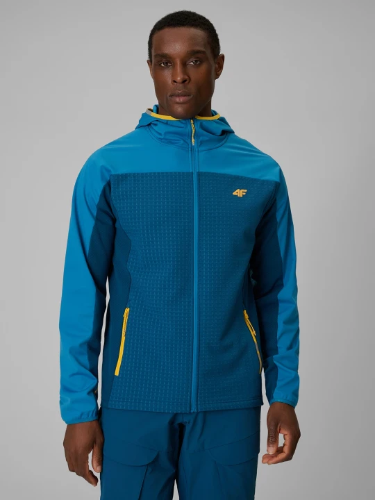 Zdjęcie produktu 4F Bluza trekkingowa regular z kapturem męska - niebieska XXL