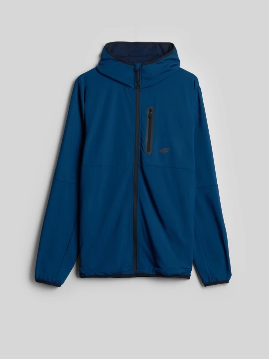 Zdjęcie produktu 4F Bluza trekkingowa regular z kapturem męska - turkusowa 3XL Turkusowy