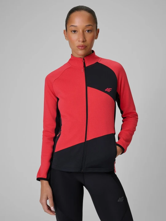 Zdjęcie produktu 4F Bluza trekkingowa slim bez kaptura damska - różowa XS