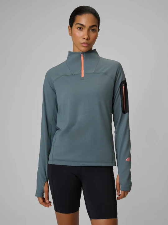 Zdjęcie produktu 4F Bluza trekkingowa slim bez kaptura damska - granatowa XS