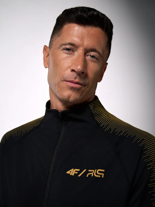 Zdjęcie produktu 4F Bluza treningowa regular bez kaptura męska 4F | Robert Lewandowski - czarna XXL