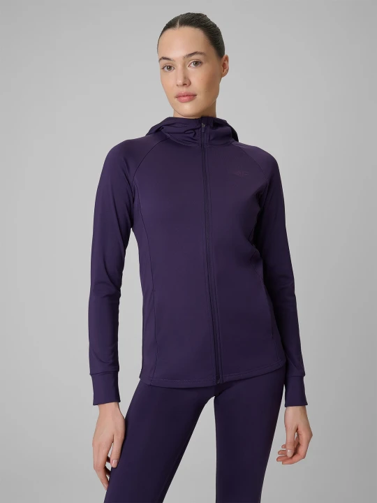 Zdjęcie produktu 4F Bluza treningowa regular szybkoschnąca damska - fioletowy M