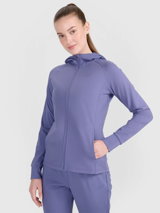 Zdjęcie produktu 4F Bluza treningowa regular szybkoschnąca damska - niebieska XS Granatowy
