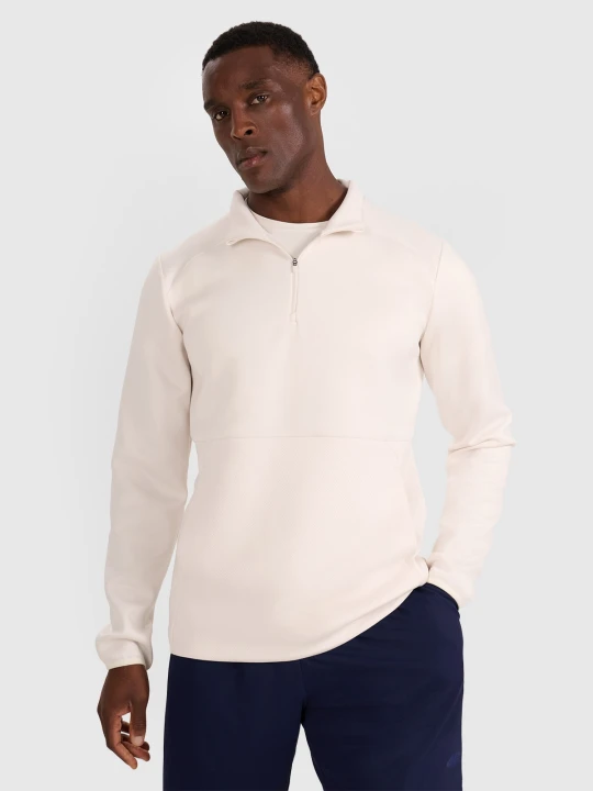 Zdjęcie produktu 4F Bluza treningowa regular szybkoschnąca męska - biała XL