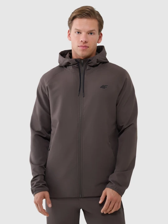 Zdjęcie produktu 4F Bluza treningowa regular szybkoschnąca męska - brązowa S