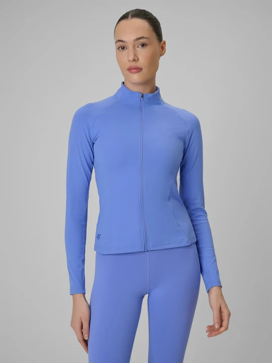 Zdjęcie produktu 4F Bluza treningowa slim bez kaptura damska - niebieska XS
