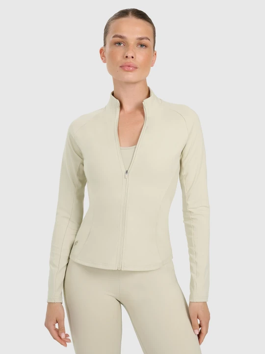 Zdjęcie produktu 4F Bluza treningowa slim szybkoschnąca damska - beżowa XL