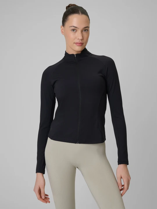 Zdjęcie produktu 4F Bluza treningowa slim szybkoschnąca damska - czarna XL
