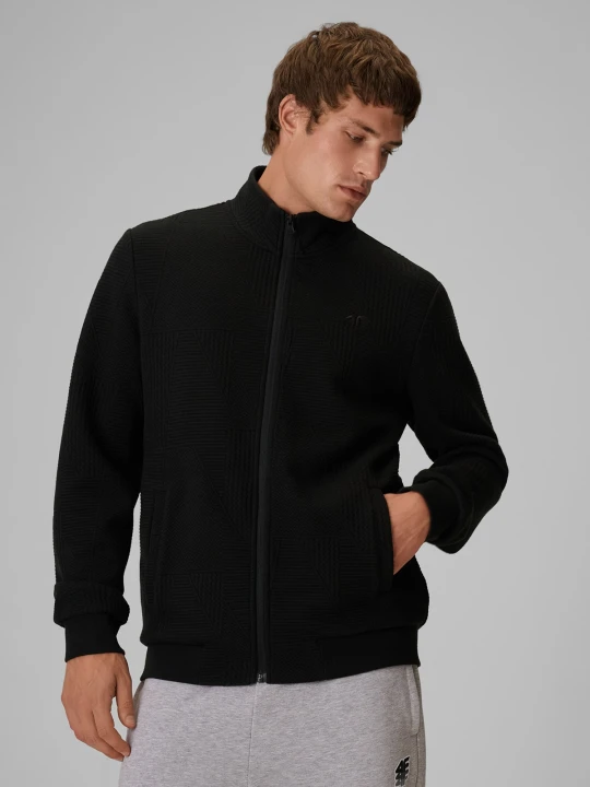 Zdjęcie produktu 4F Bluza ze strukturalnej dzianiny bez kaptura męska - czarna XL