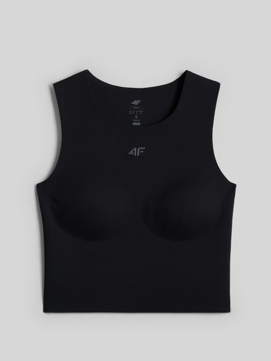 Zdjęcie produktu 4F Crop top do jogi szybkoschnący damski - czarny XS