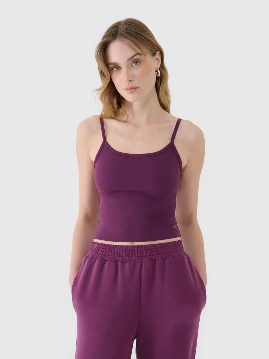 Zdjęcie produktu 4F Crop-top slim damski - fioletowy XS