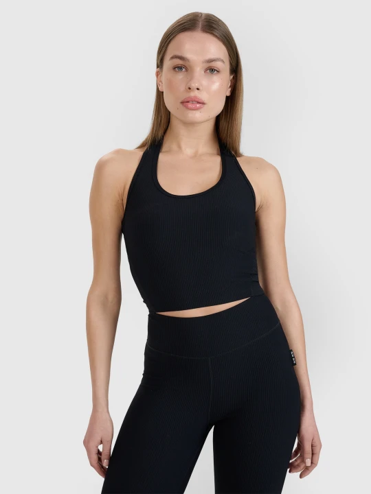 Zdjęcie produktu 4F Crop top slim gładki damski 4F | Anna Lewandowska - czarny L