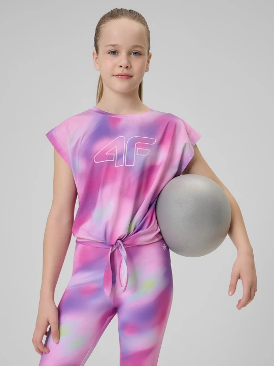 Zdjęcie produktu 4F Crop-top sportowy szybkoschnący dziewczęcy - multikolor 158 / 164 (12-14 lat)