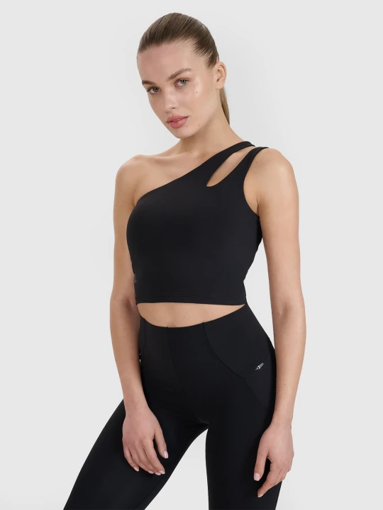 Zdjęcie produktu 4F Crop top treningowy na jedno ramię 4F | Anna Lewandowska - czarny XL