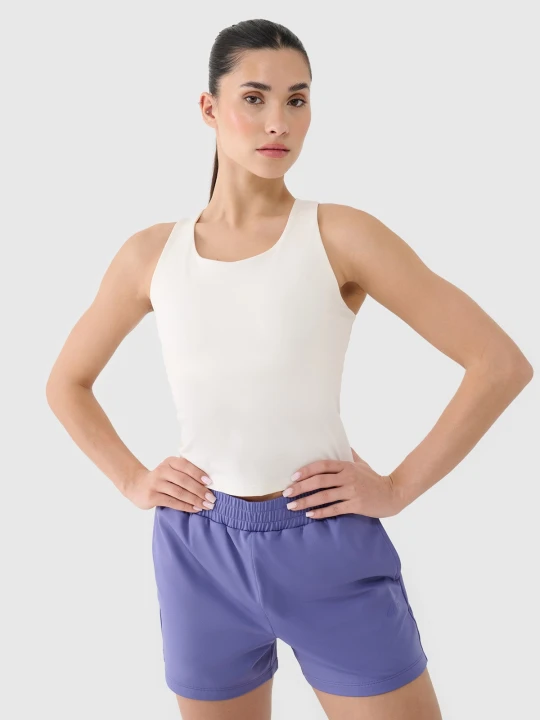 Zdjęcie produktu 4F Crop-top treningowy szybkoschnący damski - biały XL