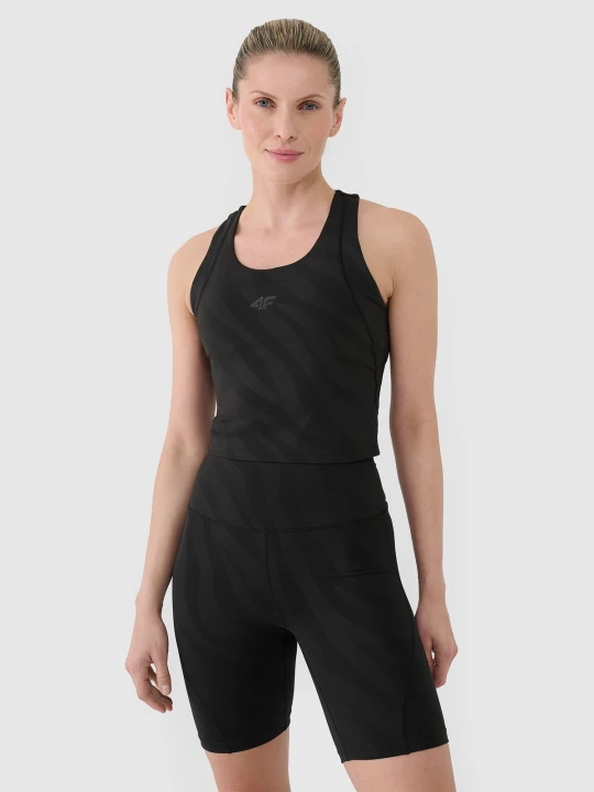 Zdjęcie produktu 4F Crop top treningowy szybkoschnący damski - czarny XS