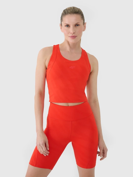 Zdjęcie produktu 4F Crop top treningowy szybkoschnący damski - czerwony XL