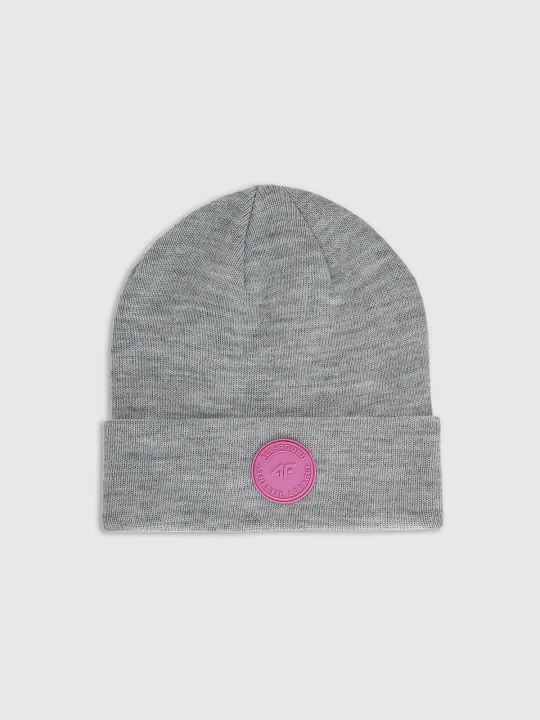 Zdjęcie produktu 4F Czapka beanie dziewczęca - szara Uniwersalny