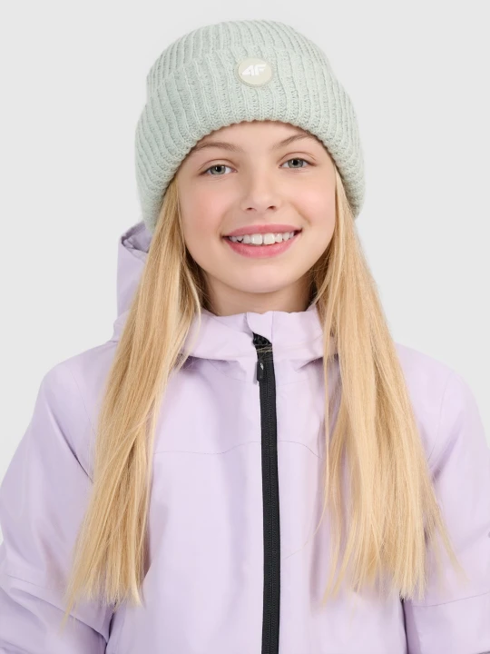 Zdjęcie produktu 4F Czapka beanie odblaskowa dziewczęca - turkusowa Uniwersalny Turkusowy