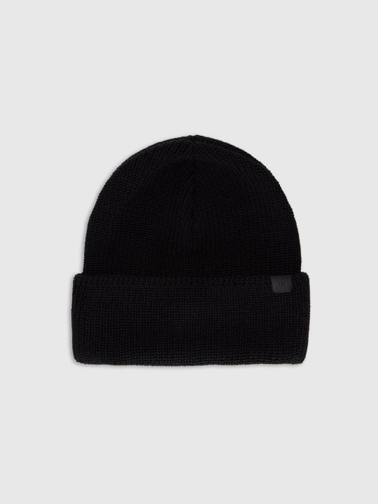 Zdjęcie produktu 4F Czapka beanie z wełną merino uniseks - czarna Uniwersalny