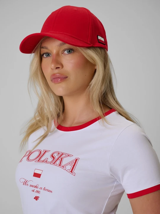 Zdjęcie produktu 4F Czapka kibica z daszkiem uniseks - czerwona S / M (58cm)