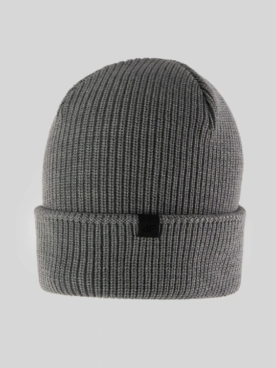Zdjęcie produktu 4F Czapka zimowa z dodatkiem wełny merino męska - szara Uniwersalny