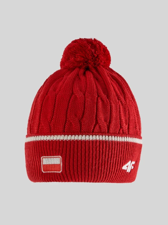 Zdjęcie produktu 4F Czapka zimowa z wełną merino męska - czerwona Uniwersalny