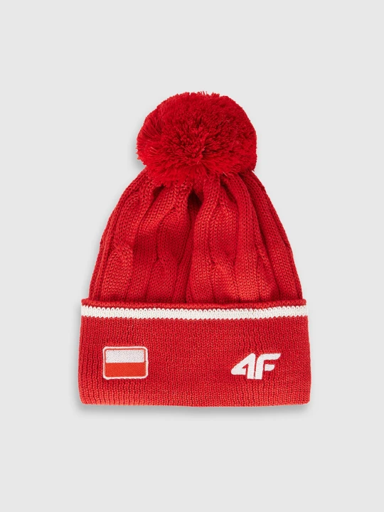 Zdjęcie produktu 4F Czapka zimowa z wełną merino uniseks - czerwona M