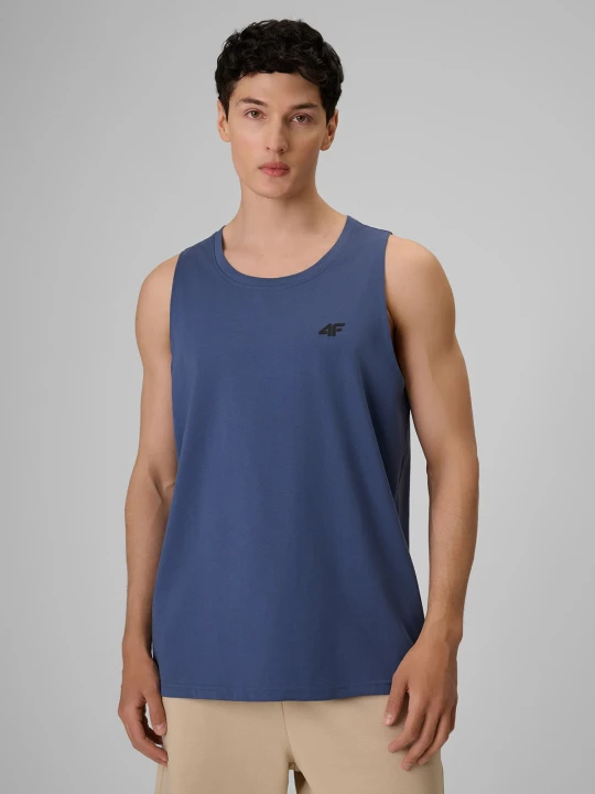 Zdjęcie produktu 4F Koszulka bez rękawów regular gładka męska - denim XXL