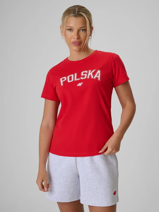 Zdjęcie produktu 4F Koszulka kibica damska - czerwona XL
