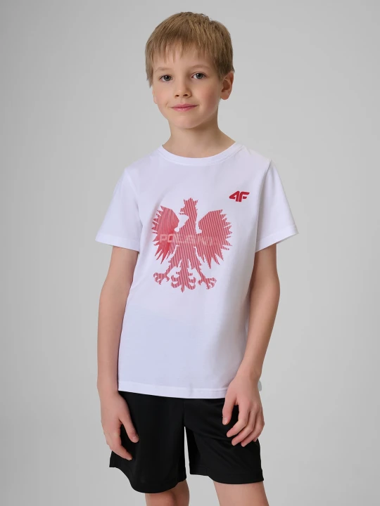 Zdjęcie produktu 4F Koszulka kibica dziecięca - biała 164 (13-14 lat)