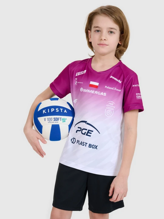 Zdjęcie produktu 4F Koszulka meczowa replika domowa Liga Mistrzów CEV z sezonu 2024 / 2025 dziecięca 4F x Projekt Warszawa - multikolor 146 / 152 (10-12 lat)
