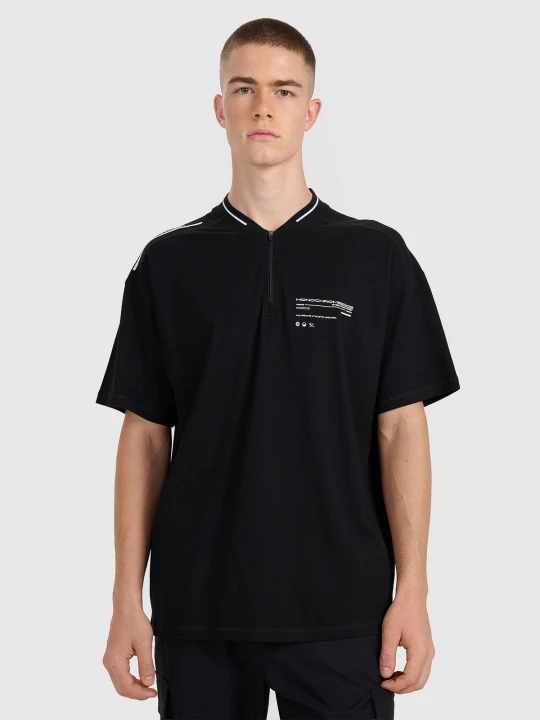Zdjęcie produktu 4F Koszulka polo oversize męska - czarna M