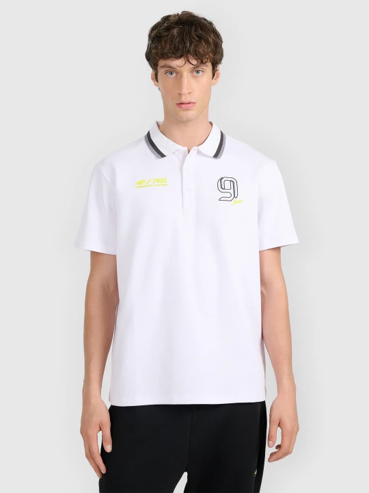 Zdjęcie produktu 4F Koszulka polo regular męska 4F x Robert Lewandowski - biała XL