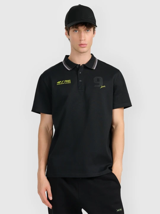 Zdjęcie produktu 4F Koszulka polo regular męska 4F x Robert Lewandowski - czarna M